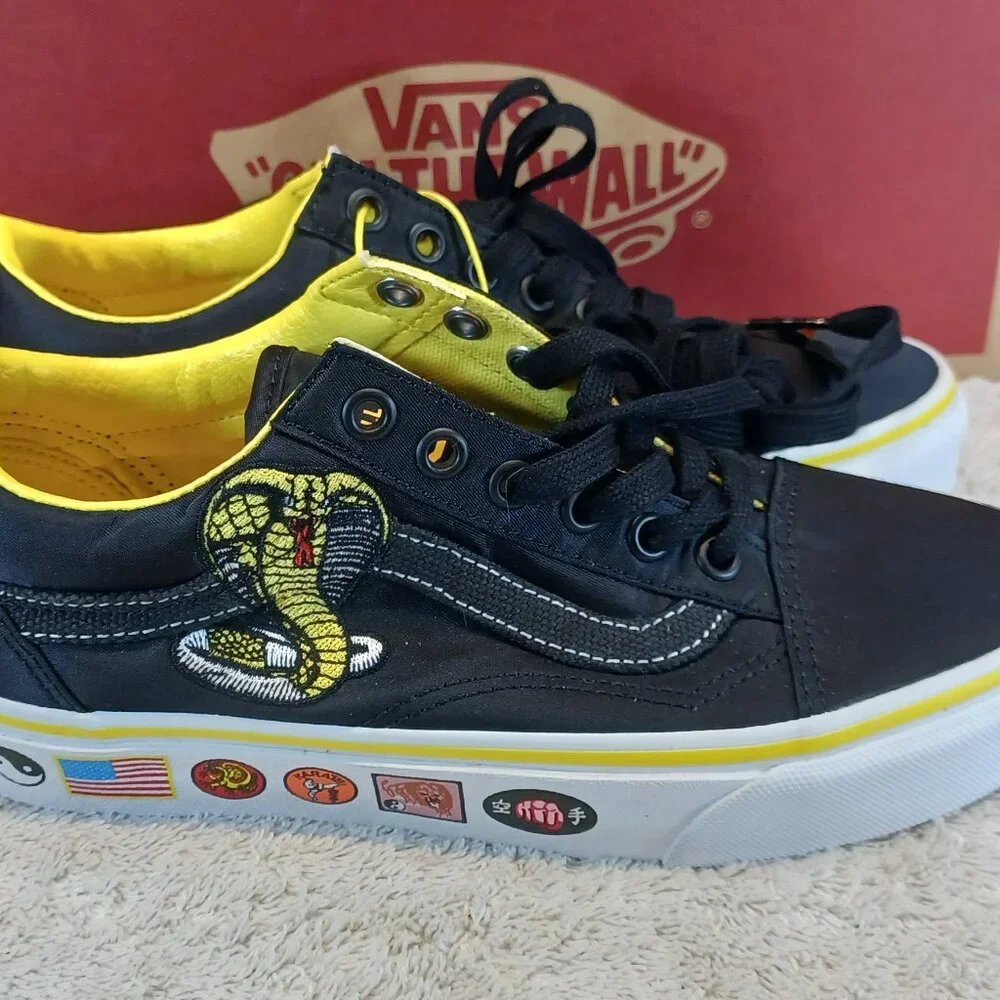 Vans X Men's 4.5/Women's 6 Old Skool Cobra Kai Dojo Black/Yellow VN0A3WKT05N